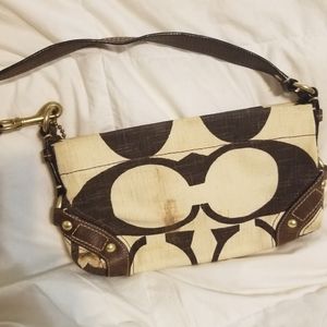 Coach tan/brown hand bag